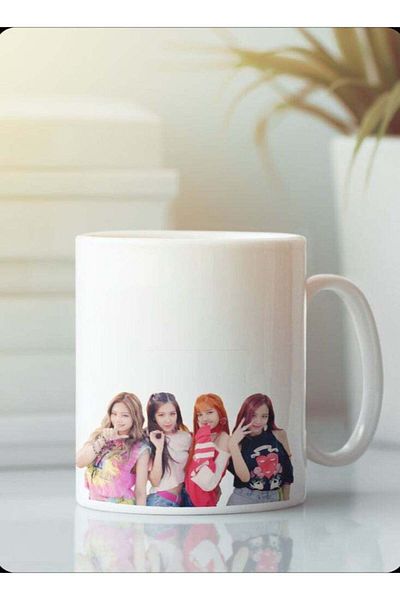Story of candle Ceramic Mug with 'BLACK PINK' Design in White