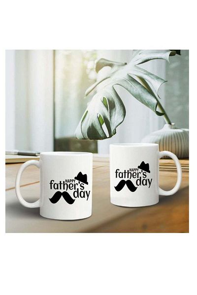 Story of candle Ceramic Mug with 'Father's Day' Design in White