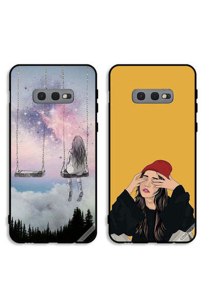 Covernex حافظتان لهاتف سامسونج جالاكسي S10e بغطاءين واقيين، رسم فتاة وحيدة حزينة