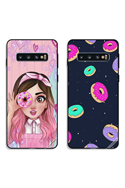 Covernex حافظتان واقيتان لهاتف سامسونج جالاكسي S10 بلس بتصميم دوناتس وفتاة مح...