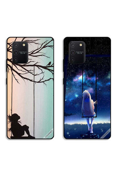 Covernex حافظتان واقيتان لهاتف سامسونج جالاكسي S10 لايت، رسم فني لفتاة صغيرة ...