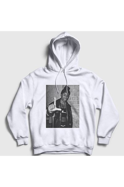 Presmono Unisex Λευκό Harlem Rapper Hiphop Big L Φούτερ με κουκούλα 553950tt