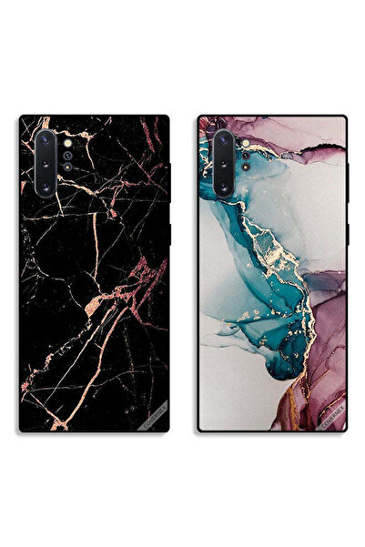 Covernex حافظتان لهاتف سامسونج جالكسي نوت 10 بلس بأغطية واقية بنقوش رخامية مت...