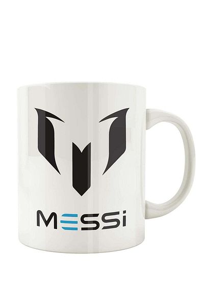 Story of candle Ceramic Mug with Messi Design in White