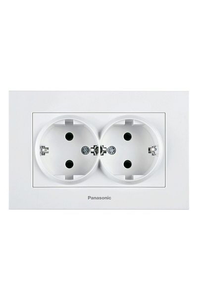 PANASONIC Double Schuko Socket Karre Plus White