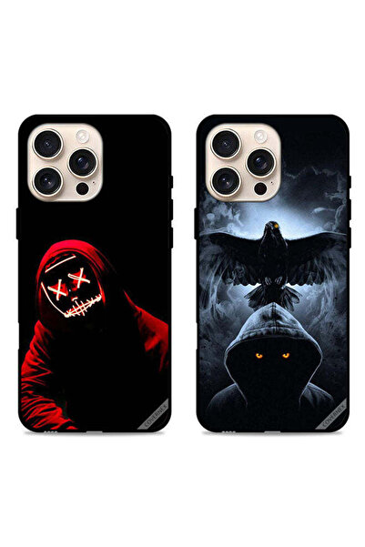 Covernex حافظتان لهاتف Apple iPhone 16 Pro Max، غطاءان واقيان برسومات قناع ال...