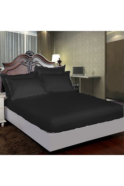 Pucioasa Damask bed cover set + 2 pillowcases, mattress 120x200cm, black