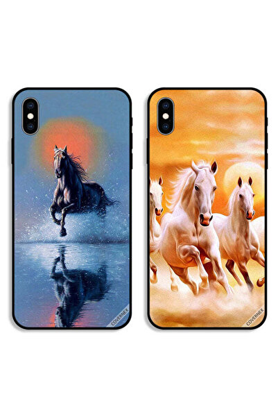 Covernex حافظتان واقيتان لهاتف Apple iPhone XS Max برسومات خيول تركض