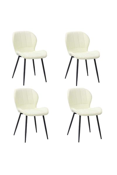ARTA DOOR Set of 4 Topaz Eco-Leather Chairs, Kitchen, Living Room, Bedrooms or Hallways, Upholstered with Leather