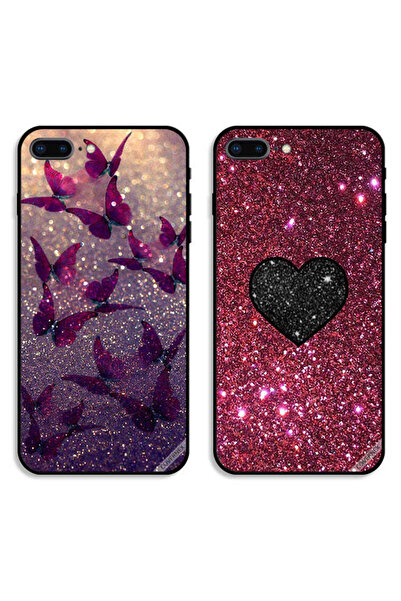 Covernex حافظتان لهاتف Apple iPhone 7 Plus بأغطية واقية برسومات فراشات لامعة ...