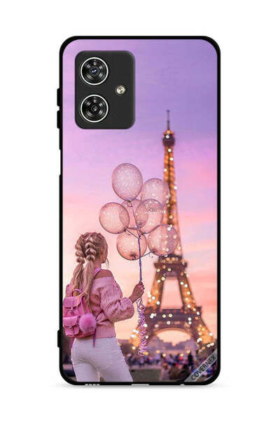 Covernex غطاء حماية لهاتف موتورولا موتو جي 54 5G بطبعة فتاة تحمل بالونات