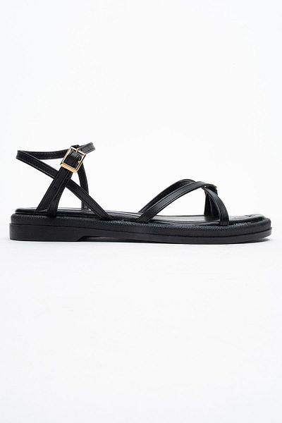 CCWAY AYAKKABI Flip Flop Cross Women's Sandals Black Skin