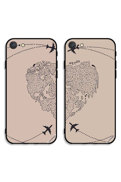 Covernex حافظتان واقيتان لهاتف Apple iPhone 7، أغطية خلفية بتصميم زوجين للسفر...