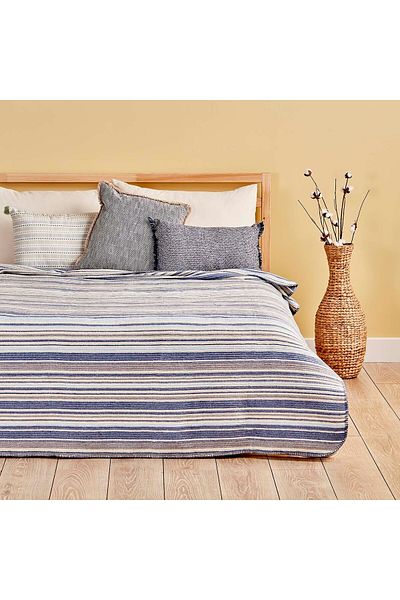 Bella Maison Patura Stripe Blue 180x220 bumbac/acril/poliester