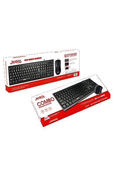 jedel G-Dell G17 Wired Keyboard and Mouse Combo for Laptops and Desktops Black