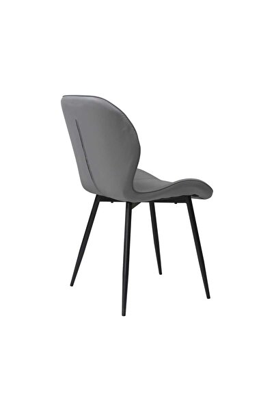 ARTA DOOR Set 4 Scaune Piele Ecologică Topaz Gri,Bucătărie, Living, Dormitoare sau pe holuri cu piele