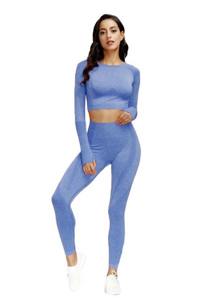 FashionForYou Costum de fitness Wish albastru, M/L