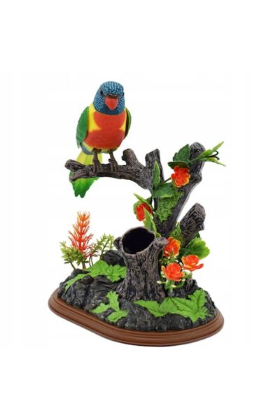 OEM Jucărie interactivă, Figurină pasăre cântătoare în copac, multicoloră