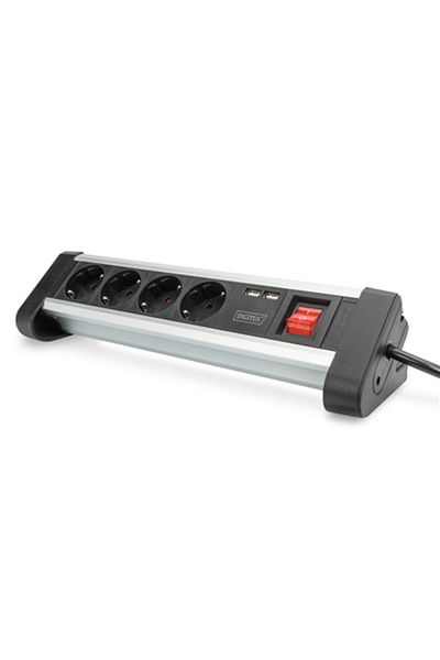 Digitus Listwa Zasilająca Silver/Black cu USB