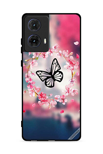 Covernex غطاء حماية لهاتف موتورولا موتو جي 85 5G بتصميم فراشة وحلقة زهور