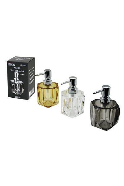 Light up Chubby square - 4-hearted body transparent - colored acrylic - mica crystal liquid soap dispenser 220ml
