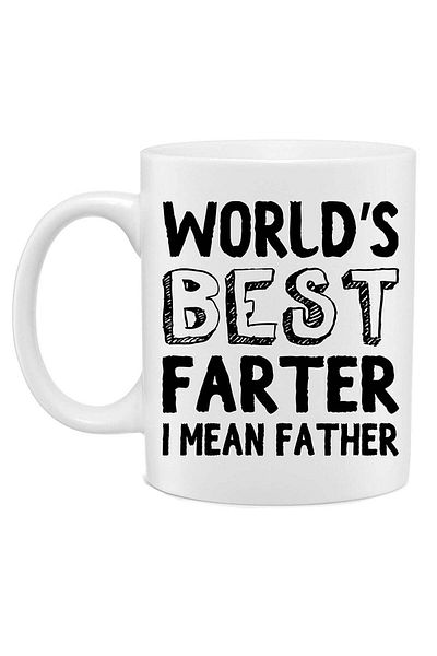 Story of candle Ceramic Mug with 'Best Father' Design - White