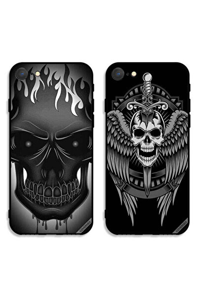 Covernex حافظتان واقيتان لهاتف Apple iPhone SE (2020) بتصميم جمجمة وأجنحة نسر