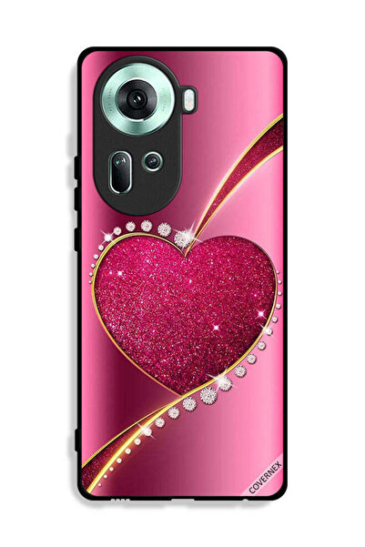 Covernex غطاء حماية لهاتف Oppo Reno11 5G بتصميم قلب لامع من الألماس