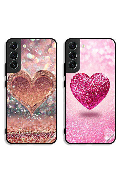 Covernex حافظتان لهاتف سامسونج جالاكسي S22 بلس 5G، أغطية واقية بقلوب لامعة