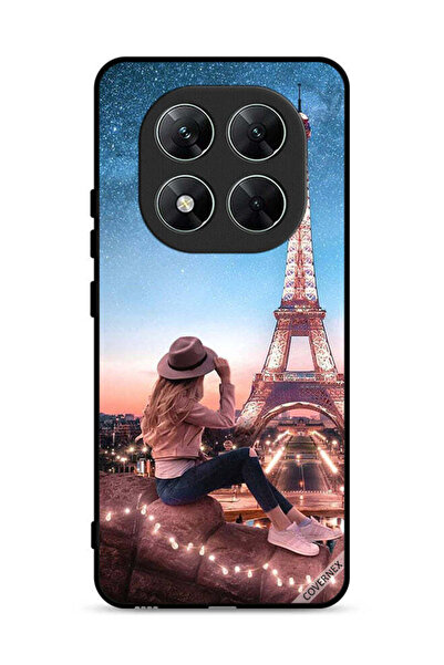 Covernex غطاء حماية لهاتف شاومي ريدمي نوت 14 برو 5G بتصميم فتاة القبعة وبرج إيفل