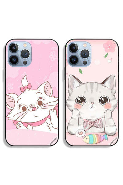 Covernex حافظتان لهاتف Apple iPhone 13 Pro، أغطية واقية بتصميم قطة وسمكة قطة