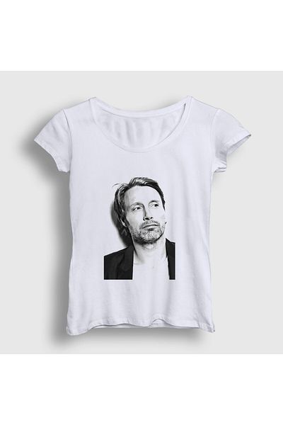 Presmono Tricou alb pentru femei Pose V2 Mads Mikkelsen 555591tt