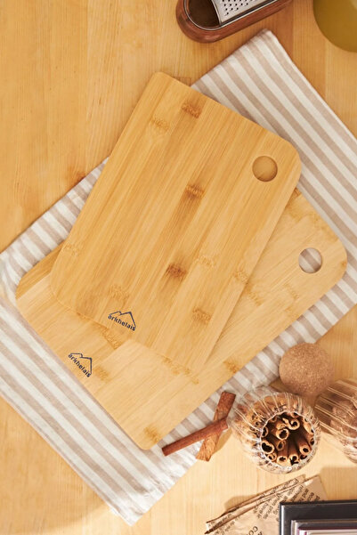 Arkhelais Bamboo Cutting Board Set (2 Pcs) 28-33 cm |   Natural Wooden Kitche...