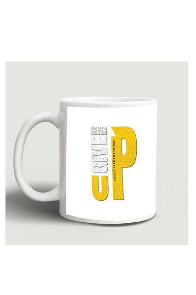 Story of candle Ceramic Mug with Print Design 'Let Life Be an Idea' in White
