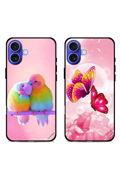 Covernex حافظتان لهاتف Apple iPhone 16 Plus بأغطية واقية برسومات طيور لطيفة و...
