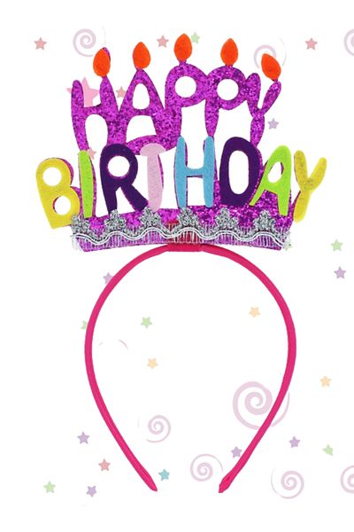 fustite cu luminite Birthday Headband with Colored Candles