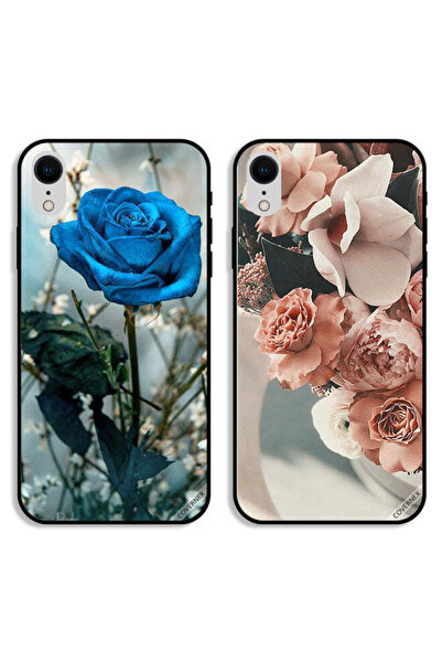 Covernex حافظتان لهاتف Apple iPhone XR بغطاءين واقيين، وردة المساء وزهور الخو...