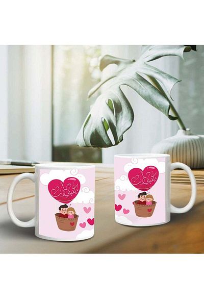 Story of candle Ceramic Mug with 'Yekfini Anta' Design in White