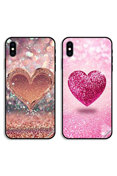 Covernex حافظتان واقيتان لهاتف Apple iPhone XS Max بأغطية لامعة على شكل قلوب