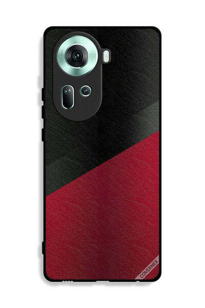 Covernex غطاء حماية جلدي بنمط هندسي لهاتف Oppo Reno11 5G