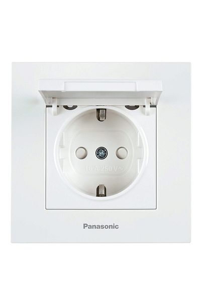 PANASONIC Schuko Socket with Cover Karre Plus White