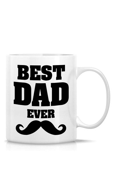 Story of candle Ceramic Mug with 'BEST DAD EVER' Design in White