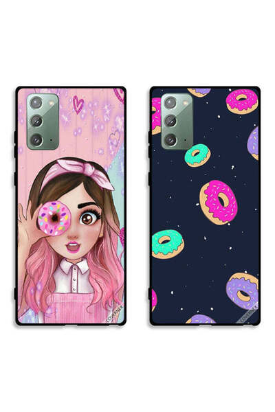 Covernex حافظتان لهاتف سامسونج جالكسي نوت 20، أغطية حماية بتصميم دوناتس وفتاة...