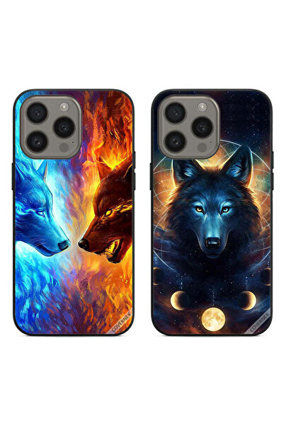 Covernex حافظتان واقيتان لهاتف Apple iPhone 15 Pro بتصميم الذئب والفضاء