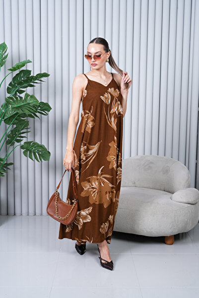 NAVY فستان فيسكوز مطوي بطول كامل