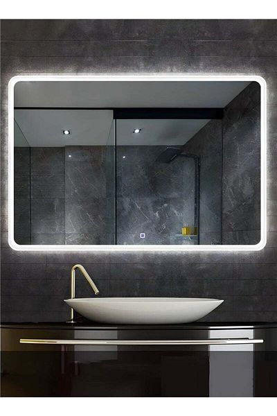 Taimi 80x60cm LED Rectangular Mirror with Touch Control, Side Light, for Bathroom and Makeup