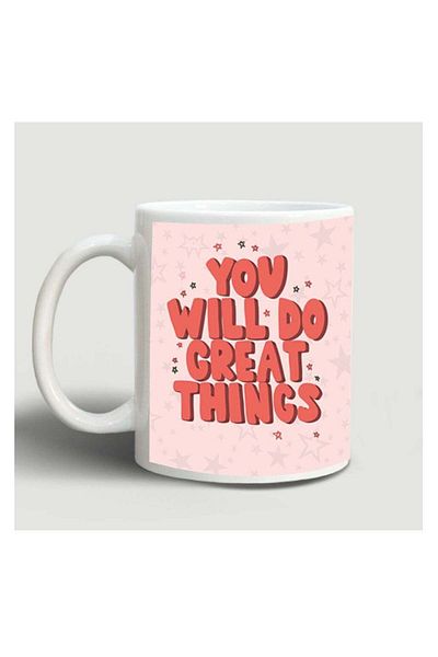 Story of candle Ceramic Mug with 'You Will Do Great Things' Design - White
