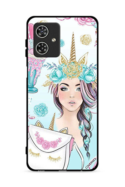 Covernex غطاء حماية لهاتف موتورولا موتو جي 54 5G بتصميم رموش على الحقيبة وفتا...