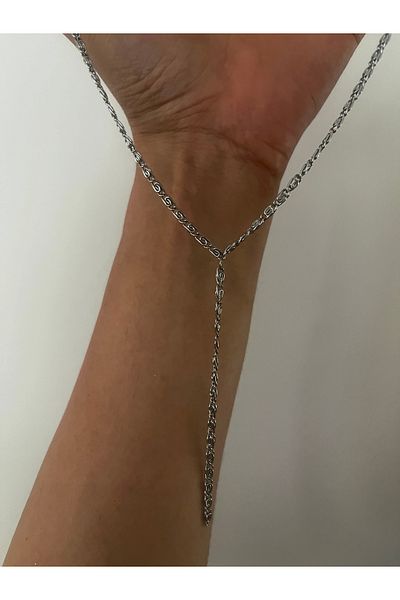 Hoop jewelery Steel Silver Color Y Necklace