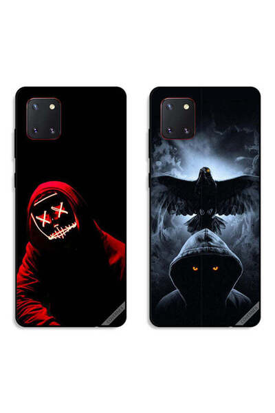 Covernex حافظتان لهاتف سامسونج جالكسي نوت 10 لايت بغطاءين واقيين برسومات قناع...